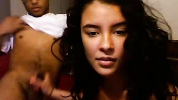 British Indian girl with her Pakistani boyfriend sucking and fucking in hostel on a webcam leaked from their laptop.