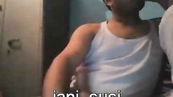 Desi wife Jhanvi sucking cock on live cam giving blowjob to her partner Sahil before spreading her legs and letting her guy to finger her tight cunt during foreplay in this MMS.
