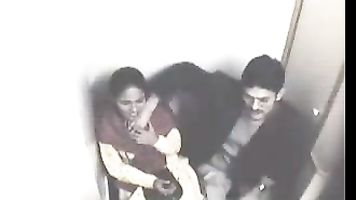 Cute Bangladeshi girl on her first date with her boyfriend in park giving her first ever blowjob