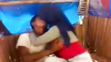 Malay Girl Enjoying Sex With Boyfriend In a Hut.
