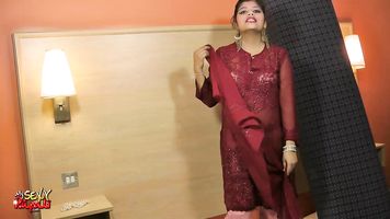 Rupali gujarati amateur gives a seductive strip tease giving her guy a peak under shalwar suit with her bountiful breast gyrating to the music