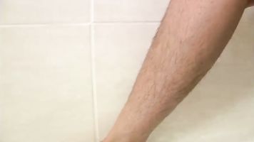 youhg hairy english girl strips in the bathroom, hairy pits,