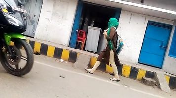 hot legging girl walking...