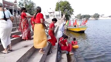 Tamil old aunties bathing gonga openly. HUGE BUTT & BOOBS!!!