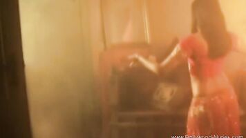 Cute Brunette Babysitter Belly Dancing For You feeling the moment