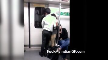 Desi GIRLFRIEND Boobs Pressed In Delhi Metro