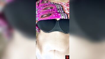 Curvy Maid flashes her Hairy Armpit and Navel
